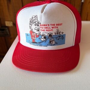 Red and White Graphic Trucker Hat